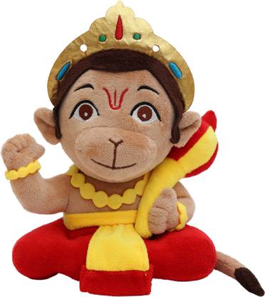 Panda's Box Mantra Chanting Baby Hanuman (Small) | Musical Soft Plush Toy  - 20 cm