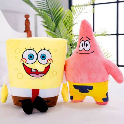 Cherubs Cute Sponge Bob Cartoon Soft Toy Set of 2pc  - 38 cm