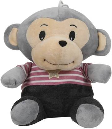 pipika Cute Toto Monkey Stuffed Soft Toy-30 cm -Dark Grey  - 30 cm