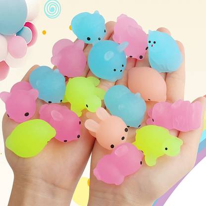 ANABGI ANAB GI Mochi Squishy Toys Glow in The Dark Party Favors for Kids (pack-5)  - 3 cm