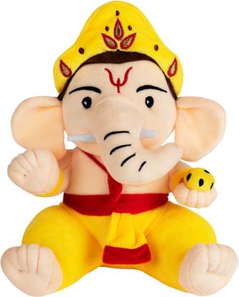 Panda's Box Mantra Chanting Musical Baby Ganesha Plush Toy; Toddler Toy; Unique Gift  - 20 cm