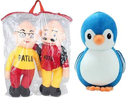 BestLook Motu Patlu Soft Toy for kids With Blue Penguin Pack of 2  - 20 cm