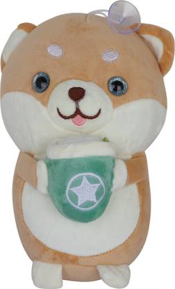Vinee Coffee Bear Plush Toy Soft Stuffed Animal Holding Cup Cute Brown Cuddly for Kids - 25 cm