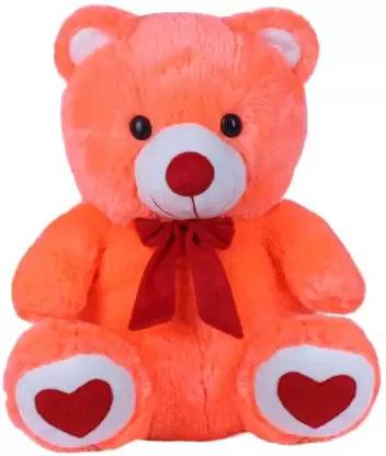 kunal Soft Stuffed Orange Fur & Tie Teddy Bear - 45 cm (Orange)  - 10 cm