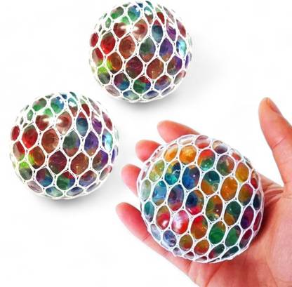 SARASI New Squishy Mesh Ball Stress Relief Hand Fidget Toy [Pack 1Pcs]  - 6 cm
