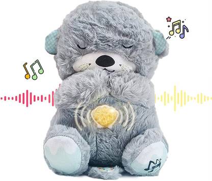 KIDOLOGY Baby Plush Toy with Music, Light & Breathing Motion, Soft Interactive Teddy Bear - 18 cm