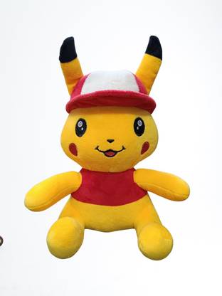 AVS Super Soft Plush Cute Pikachu With Cap Soft Toy Stuffed for Kids  - 25 cm