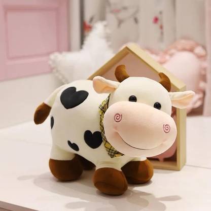 BlingNBeats Premium Quality Stuffed Cow Plush Toy  - 20 cm