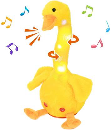 Amaflip Glowing Dancing Duck Toy Repeats What You Say Talking Duckling Toy  - 14 cm