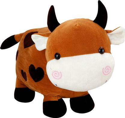 DearJoy Cow Shaped Stuffed Toy (Mustard)  - 36 cm