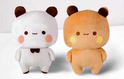 HOUSE OF COMMON Bubu Dudu 25cm Brown and White Plush Toy for Kids - Adorable Cuddly Companion  - 25 cm