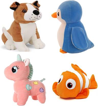 odinbirds Animals Soft Toy Kids (Baby) for Playing Soft Toy Dog Fish Penguin & Unicorn  - 30 cm