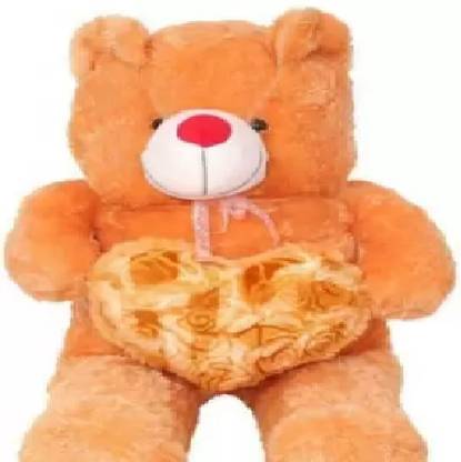 CHIKLEET LOVABLE STUFFED TEDDY BEAR WITH HEART BIRTHDAY, VALENTINE GIFT (DIL WALA TEDDY)  - 100 cm