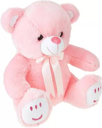 Nyaara Plush Cute Sitting Teddy Bear Soft Toys with Ribbon Bow and Foot Print  - 32 cm