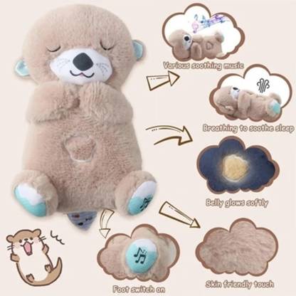 Super Toy Breathing Teddy Bear Plush Toy Soft Huggable Gift for Kids and Adults  - 25 cm