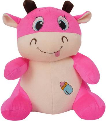 Hello Baby Imported Snappy Cow Stuffed Soft Toy for kids  - 20 cm