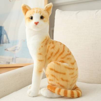Mikha Soft Toy Cat Real Lookalike Stuffed Animals Plush Toy, Random Color  - 30 cm