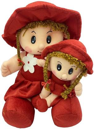 CHIKLY Mother Daughter Doll with Non-Toxic Fabric | Polyfill, Washable, Fine Stitching  - 8 cm