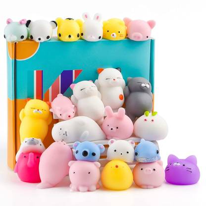 TRU TOYS 25Pcs Mochi Squishy Toys Kawaii Squishies Animals Panda Cat Paw Cute Mini Soft  - 15 cm