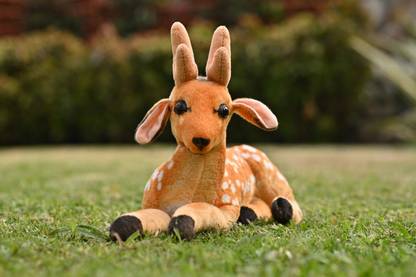 PLUSHJOY PLUSH JOY Soft Sitting Deer Toy | Stuffed Plush Huggable & Lovable Toy - 32 cm  - 32 cm