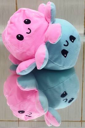 Royal Indians Reversible Octopus (one side Happy face/ Other side Angry Face) Soft Toy  - 10 cm