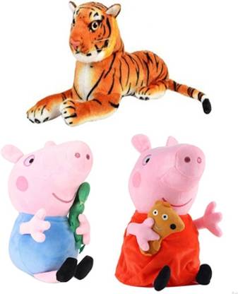 RADHIKA ENTERPRISES Blue George Pig, Orange Peppa Pig and Tiger  - 32 cm