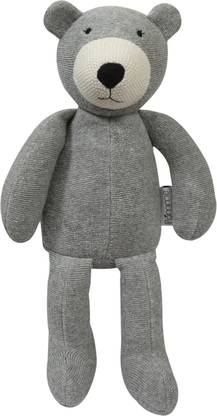 Pomme Knitted Soft Toy Grey Bear  - 8 cm