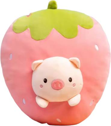 TechMax Solution CUTE STRAWBERRY PIG SOFT PLUSH TOY  - 45 cm
