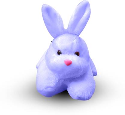 Toyingly Cute Baby Rabbit fur Soft Toy Purple  - 28 cm