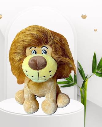 Natkhat Sitting Lion-30cm-Orange 30cm | Plush Animal Lion Toy for Kids - 30 cm