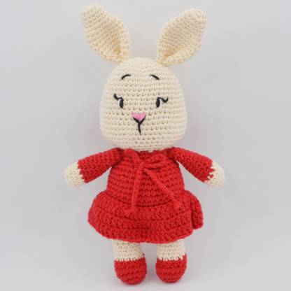 LOVE CROCHET ART Handmade Crochet Bunny Rabbit Teddy Bear Toy Amigurumi Stuffed Soft Toy - 23 cm
