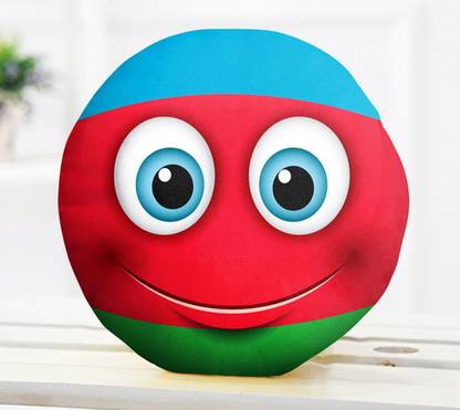 cuddly Print Emoticon Emoji Smiley Cushion Pillow Polyester Fibre Smiley, Toons & Characters Cushion Pack of 1