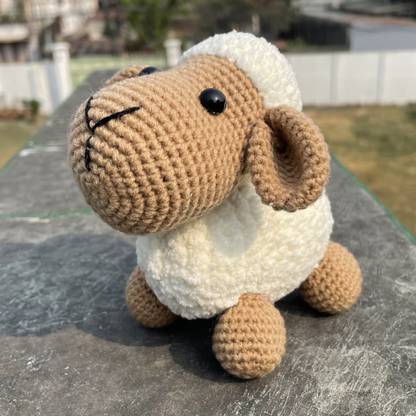 Skeindalous Creations Handmade Crochet Sheep Soft Toy / Mini Plushie  - 12 cm