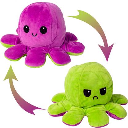 Amazm Transforming Octopus Soft Toy with Emotions  - 15 cm