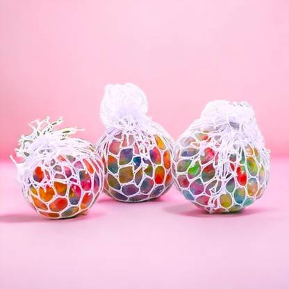 SARASI Best Squishy Mesh Ball Combo Set, Stress Relief Hand Fidget Toy [Pack Of: 3]  - 6 cm