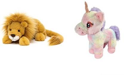 AVS Unicorn Standing Rainbow and Lion Furr Plush Soft Animal Toy  - 40 cm