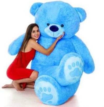 NP Toys 4 Feet Cute blue Fur & Heart Teddy Bear - 120 cm (Blue) - 120 cm