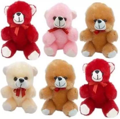 shri walli toys combo mini love teddy of 6 pc  - 30 cm