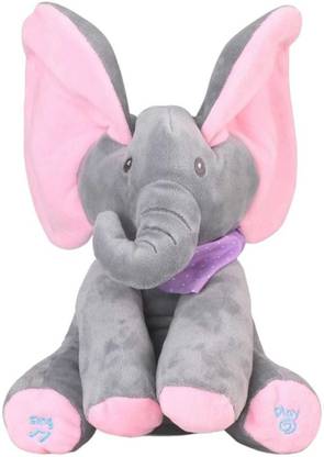toyeez Peek a Boo Elephant Plush toy with Music  - 21 cm