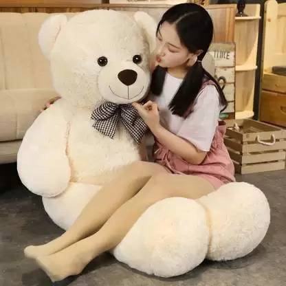 Toys R Us Animal Alley 4 feet Soft Toys /Huggable Cream color Teddy Bear for Girlfriend/Birthday  - 119 cm