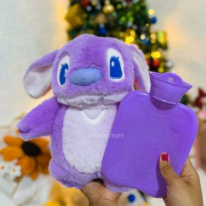 snuglystuff Stitch Teddy Bear Hot Water Bag for Soothing Relaxation and Period Cramp Relief  - 30 cm