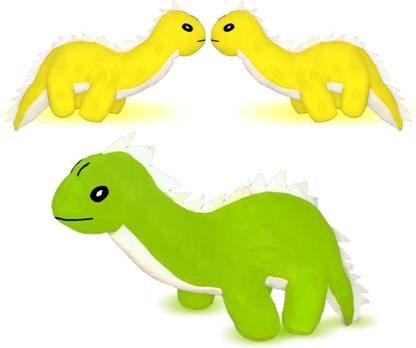 TedNBulbul Dino The Dinosaur Soft Toys Super Soft Toys Pack of 3 - 100% Washable & HandMade  - 48 cm
