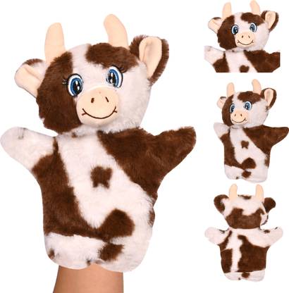 Besties Cow Hand Puppet Soft Toy Brown Height  - 25 cm