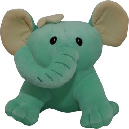 Hello Baby Bow Elephant Green Plush Toy |Lovely plush toy|Stuffed plush toys gifts for kids  - 24 cm