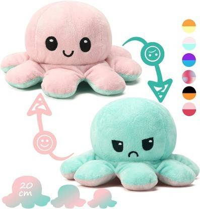 Touchy Toys Octopus Reversible Plushie Flippy Angry Octopus 15 cm  - 15 cm