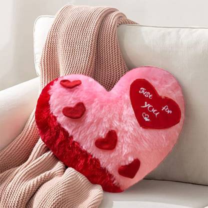 PICKKART PINK & RED HEART SHAPE PILLOW  - 36.75 cm