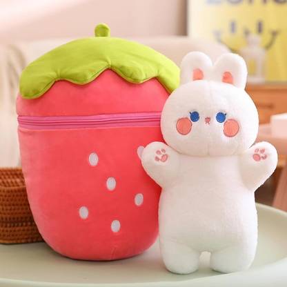 Gking Cute Hidden Fruit Bunny Stuffed Animal Plush Soft Toys For Kids  - 30 cm