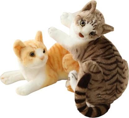 Biz Shopping Cute Real Life Soft Cat Doll Stuffed Cat Pack of 2  - 30 cm
