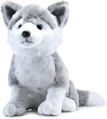 Lattice Plush Husky Dog Stuffed Animal Puppy Soft Toy  - 35 cm