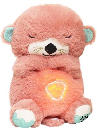 KD SAPRA Breathing Otter Glowing Music for Baby Sensory Sleep Lights Rhythmic Teddy Bear  - 30 cm